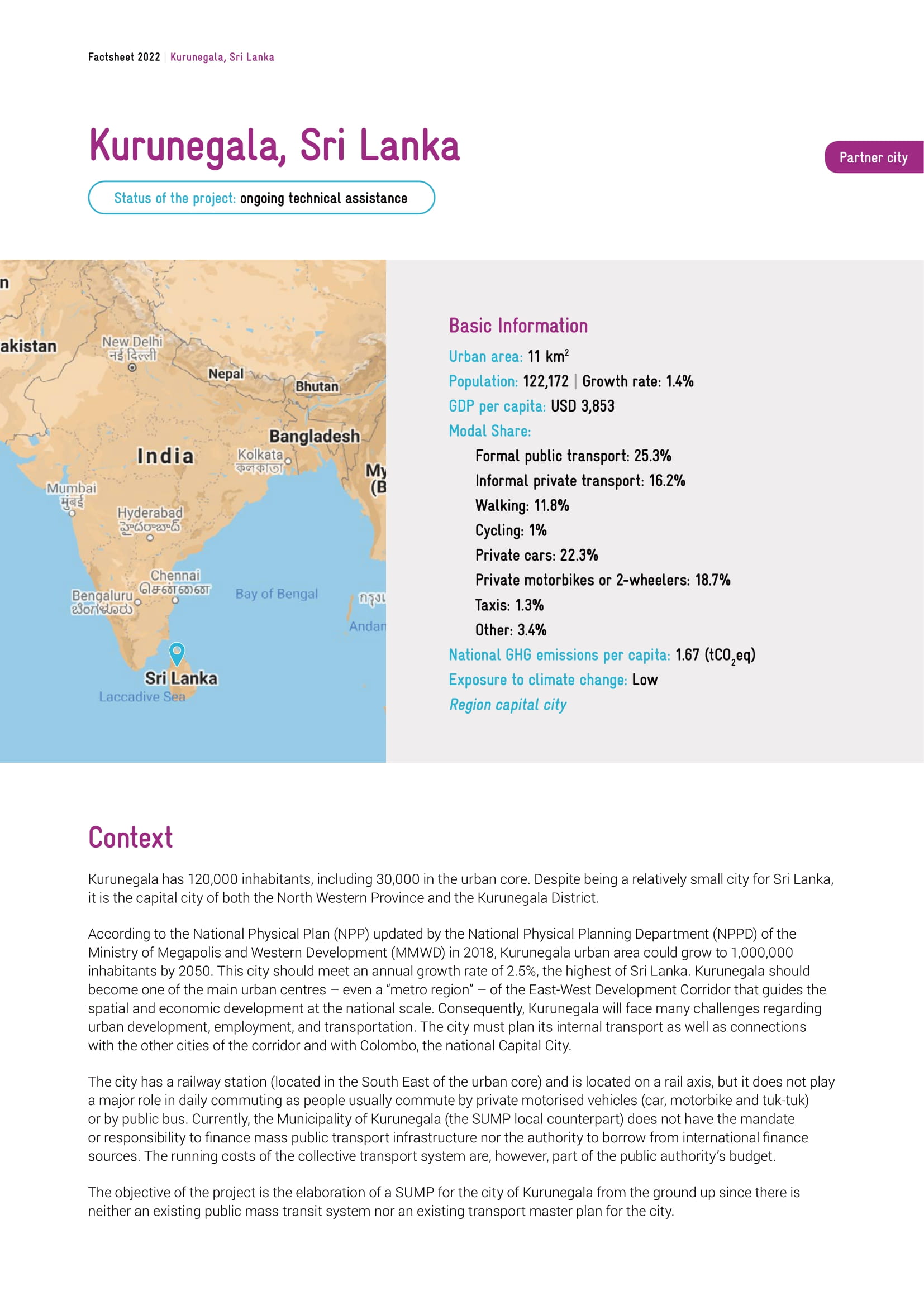 Factsheet Kurunegala MobiliseYourCity